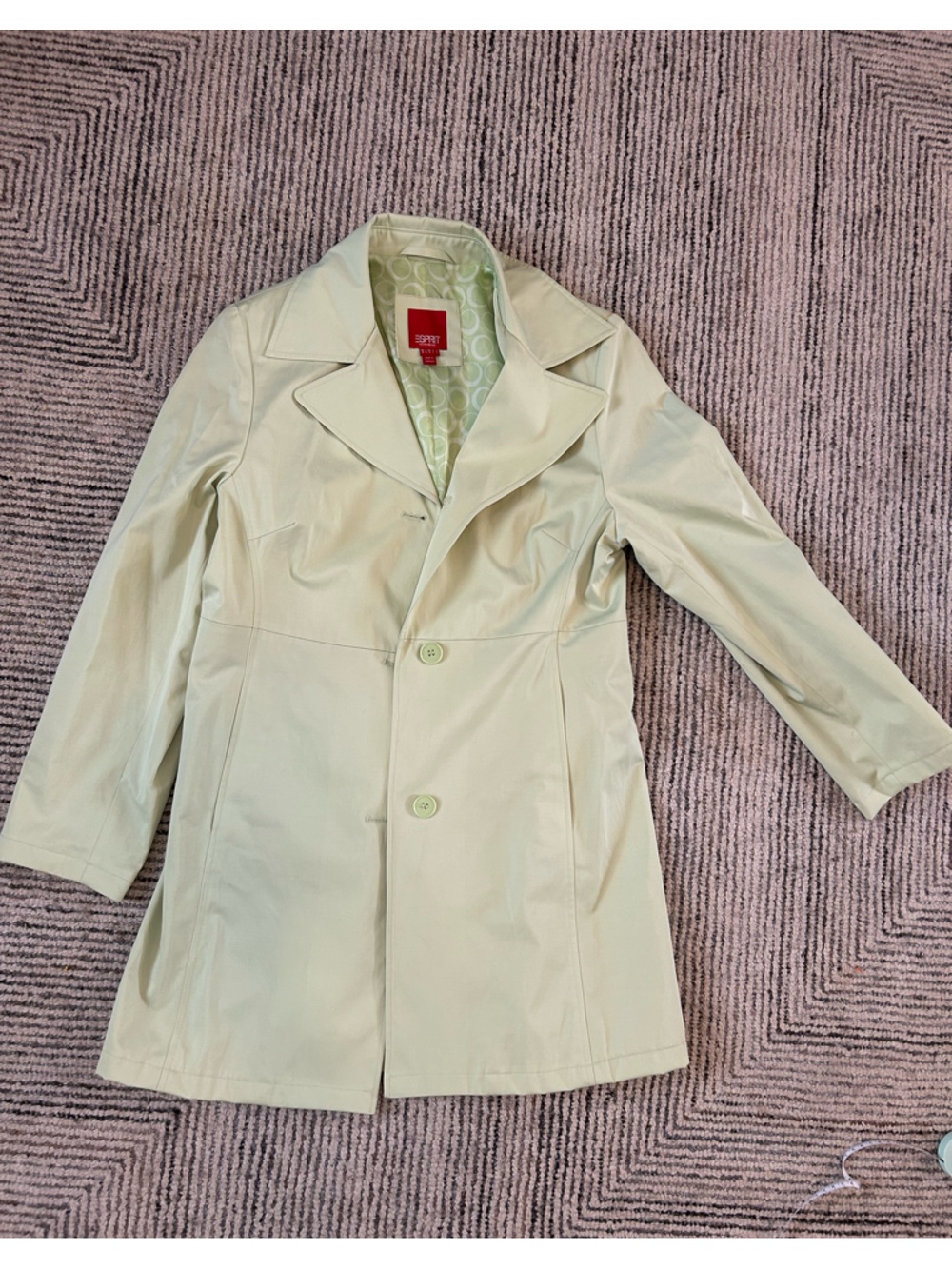 Y2K ESPIRIT Light Green Coat Pastel Double-Breasted Medium Jacket Outerwear